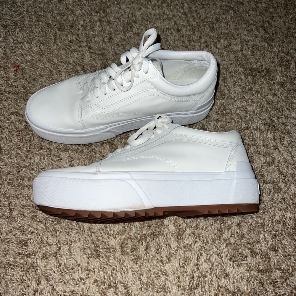 Vans White Platform Sneakers